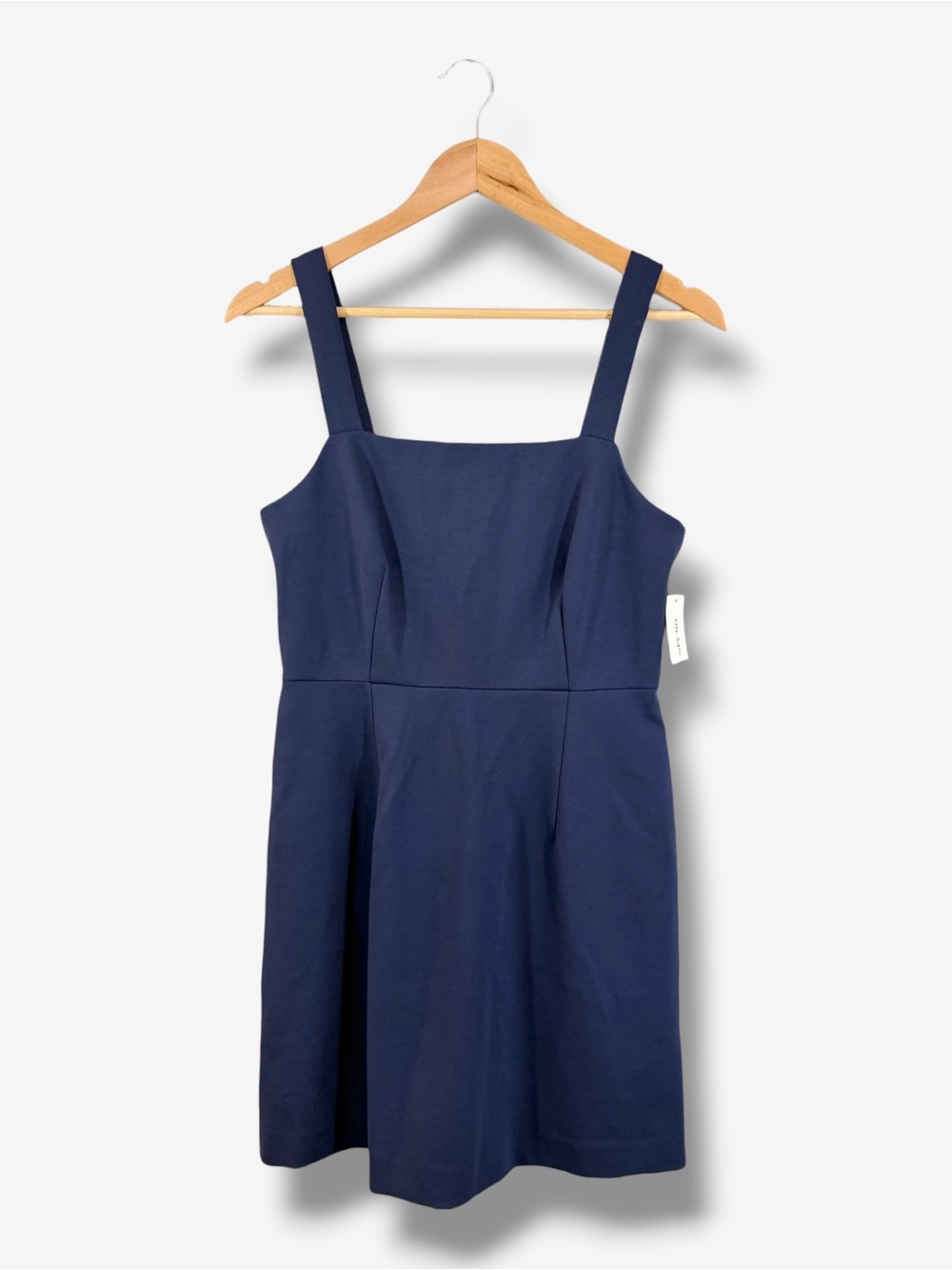 On 34th Navy Ponte Knit Mini Dress Size 6 Sleeveless Square Neck Minimalist